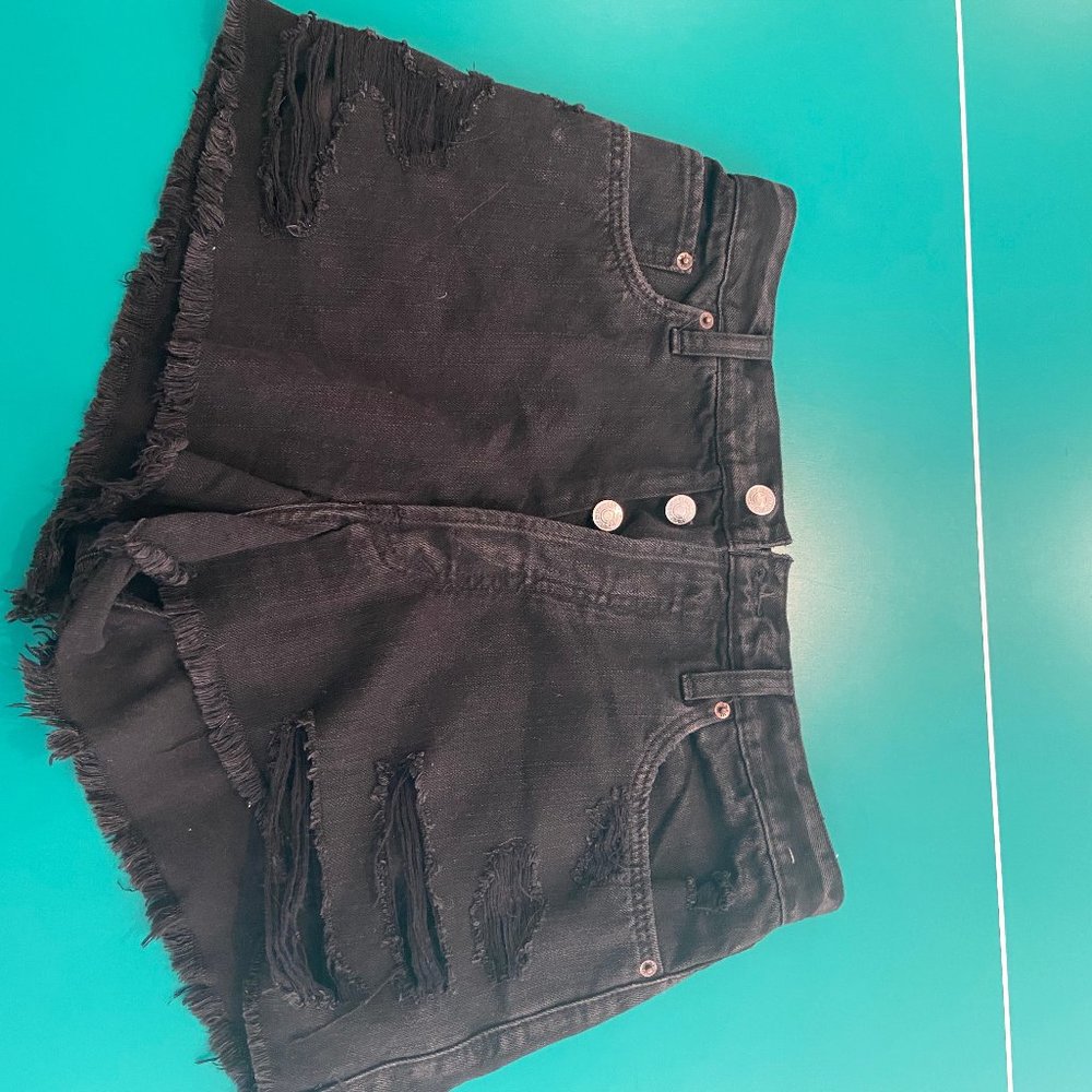 Abercrombie and Fitch Black Rip Jean Short
